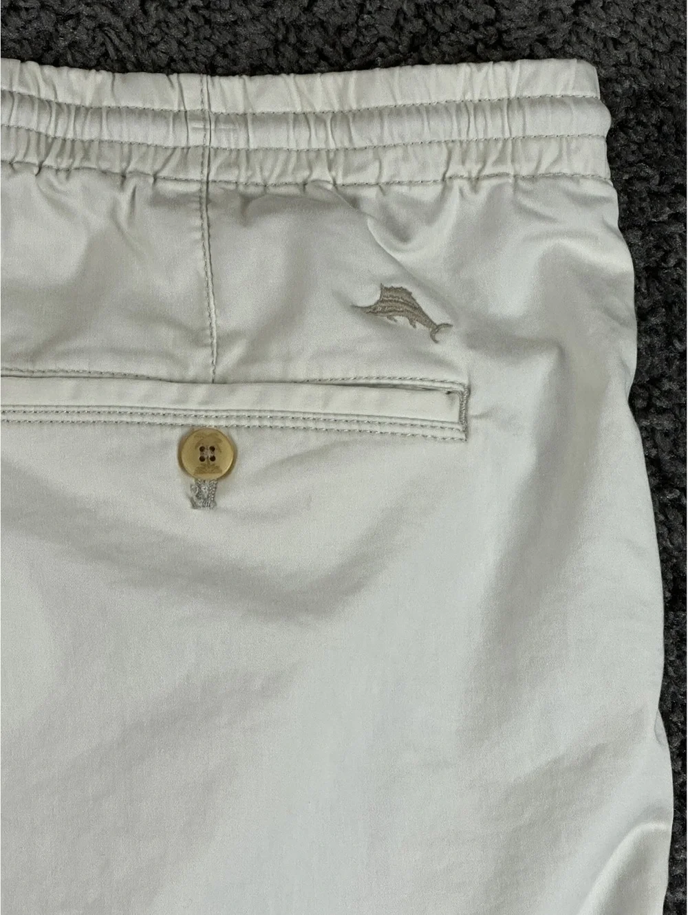 Tommy Bahama Mens XXL Boracay Shorts Cream Stretch Drawstring Elastic Waist